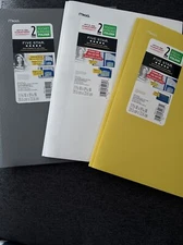 Three (3) -Five Star 2-Pocket Folder, Plastic Folder with Pockets And Prongs BTS