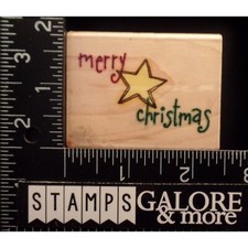 Inkadinkado Rubber Stamps 91449M MERRY CHRISTMAS WITH A STAR WISHES 1412