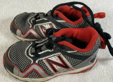 New Balance Sneakers Boys US 6 UK 5.5 EU 22.5 Black Red Tie Lace Up KJ695BRI