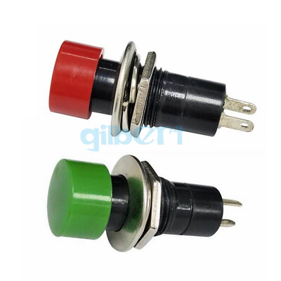 5pcs Round 12mm Hole SPST Push To ON  /Maintained Push button Switch #T6