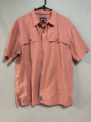 Patagonia Men's Island Hopper Vented Fishing Shirt orange Plaid