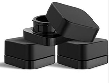 147 Jars - 9ml Child Resistant Square Glass Concentrate Jar Lid - Matte Black