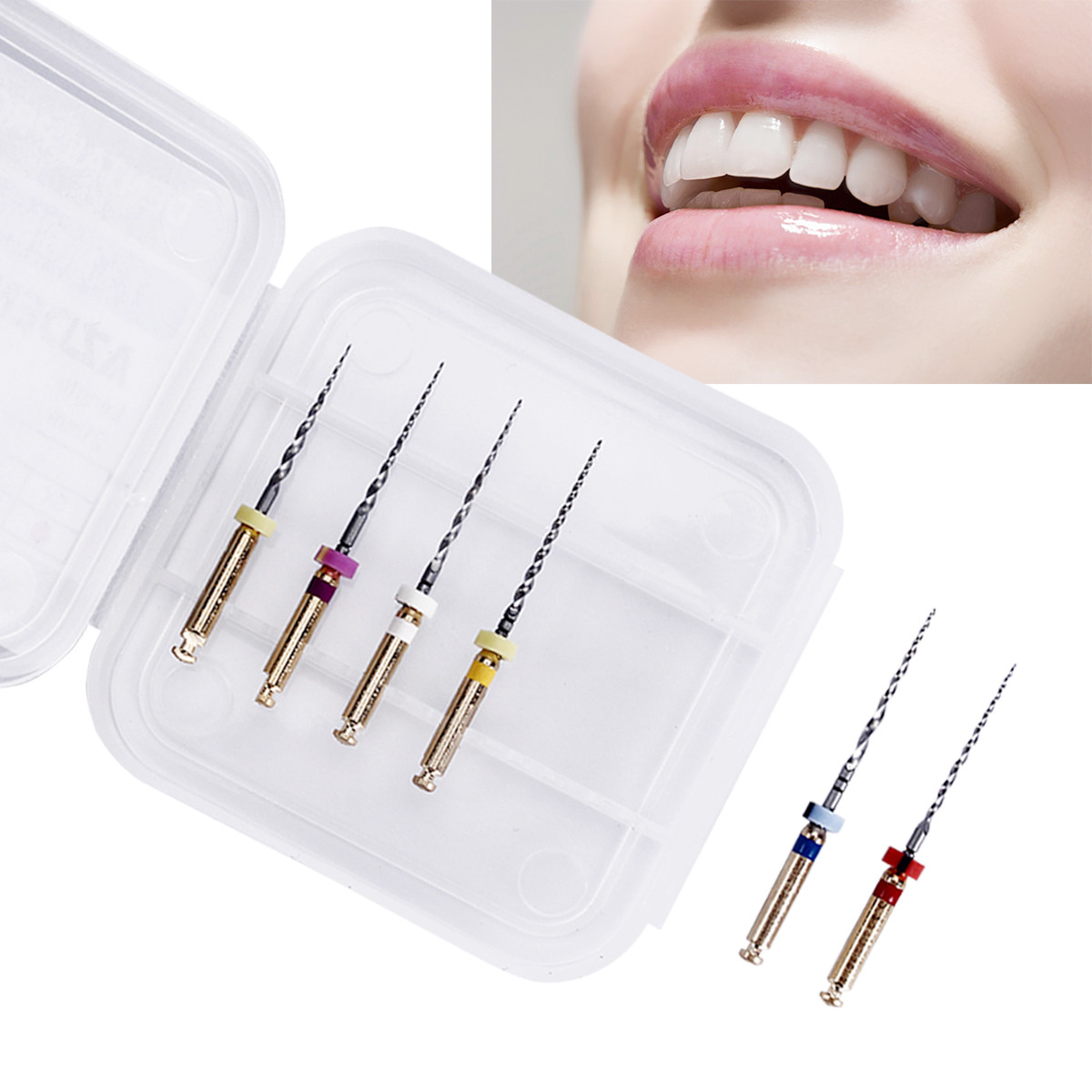 AZDENT 5 Scatole Dentale Endodonzia Oro Grande Cono Calore Avato File NI Lime Rotanti Uso Del Motore 25mm 6 Pz/scatola Strumenti Di Odontoiatria