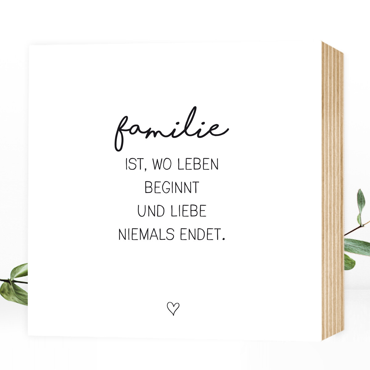 Wunderpixel® Holzbild "Familie" - Aufsteller Holzschild Spruch Geschenk Geburt