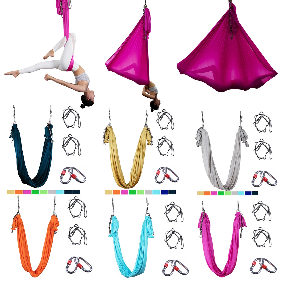 16 ft hamaca de yoga aéreo swing antigravedad trapecio inversión de inversión descompresión