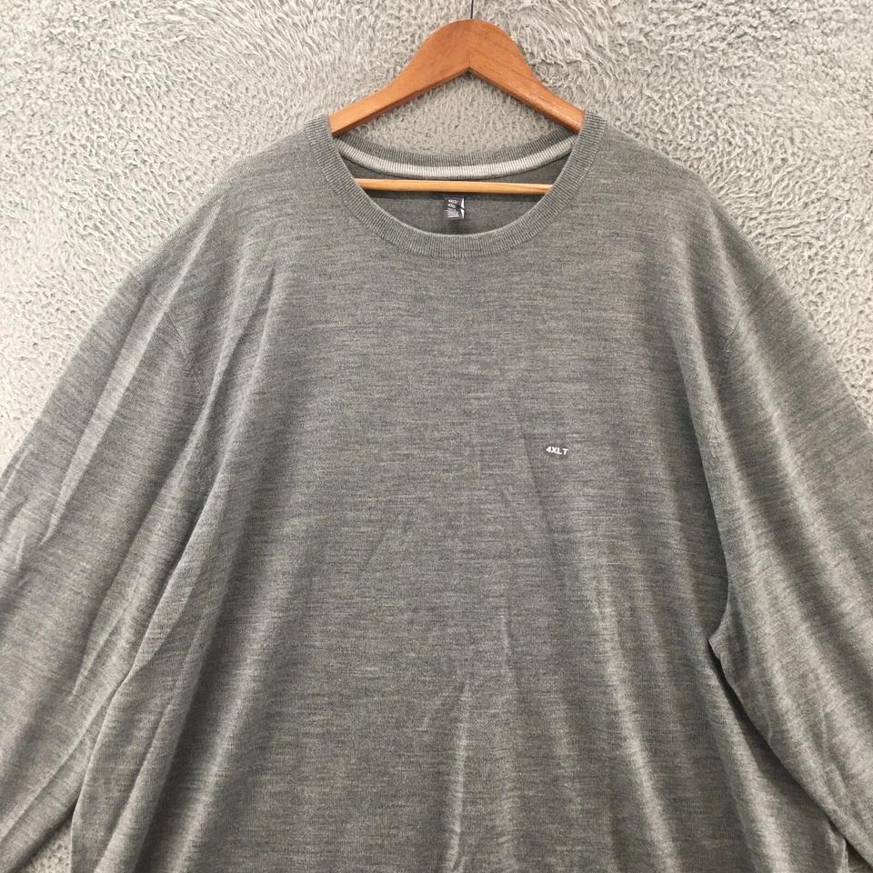 Suéter Van Heusen Para Hombres 4XL Gris Manga Larga Pullover Mezcla de Lana Cuello Redondo NUEVO Foto 2 de 4