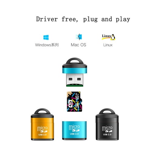 Aluminum alloy card reader keychain portable mini high speed micro SD cell phone - Afbeelding 16 van 26