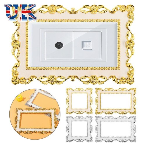 Gold Silver Light Switch Cover Home Decor Surround Socket Frame Wall