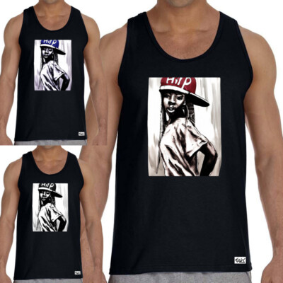 EAKS  Herren Tank Top Motiv: ''Graffiti Of A Hip Hop Girl'' Muskelshirt Rap Music
