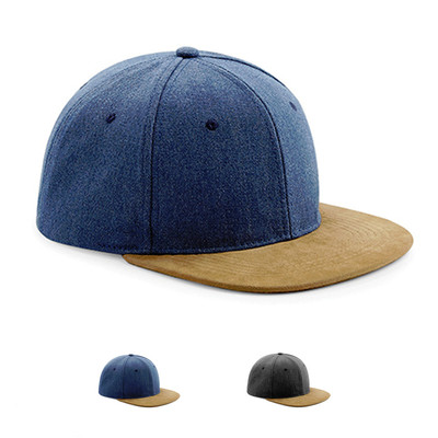 SCHILDMÜTZE IN WILDLEDEROPTIK mit Snapback-Größeneinsteller NEU Beechfield CB668