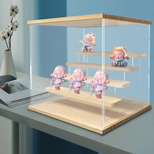 5-Tier Clear Acrylic Display Case Display Box 12.6*12.6*12.68in w/ LED Light