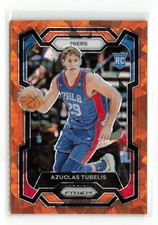 AZUOLAS TUBELIS #283 2023-24 PANINI PRIZM 76ERS RC ORANGE ICE