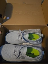 OOFOS OOmy Stride Grey Glacier Low Shoe Recovery Sneaker Mens Sz 10 New In Box