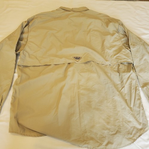 Camicia Columbia PFG XL Tan Beige Manica Lunga Performance Pesca Pesce Ventilato - Foto 6 di 8