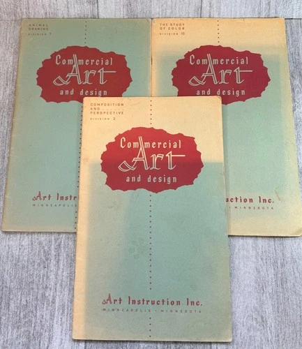 Set of 3 Vintage Art Instruction Magazines for Commercial Art & Design c. 1952