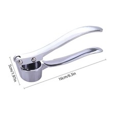 (Silver) Garlic Press Solid Zinc Alloy Garlic Mincer Crusher Heavy Duty