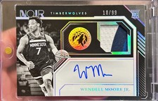 2022-23 Panini Noir Wendell Moore Jr RPA Rookie Patch Auto Card /99 RC