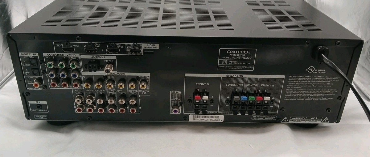 ONKYO HT-RC330 Black Home Theater AV Receiver 5.1 HDMI Optical 