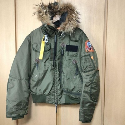 PARAJUMPERS GOBI Khaki Down Jacket 2-Way Fur Liner M