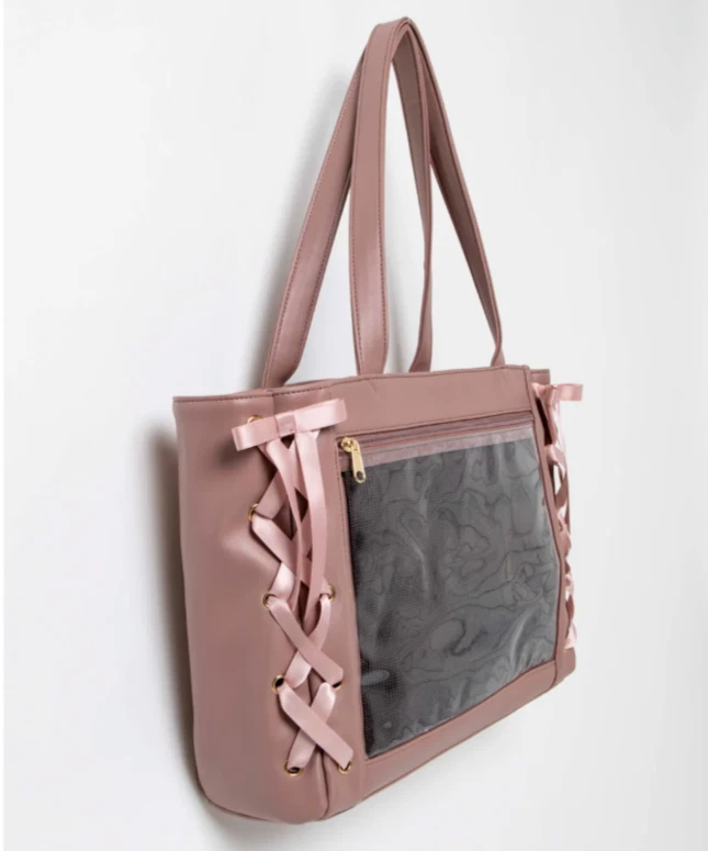 Bolso Ita Bolsa de Dolor con Cordones S Bolsa de Actividad Favorita Marcas de Japón Salmón Rosa Satinado Foto 3 de 4