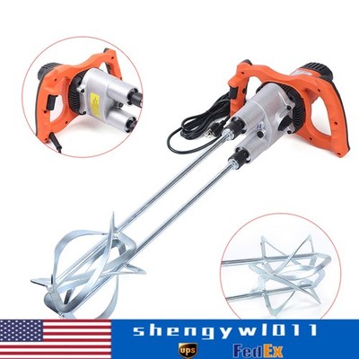 1800W Electric Mortar Mixer Double Paddle 2 Speed Cement Grout Concrete Mixer