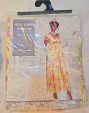 Womens L-XL Regency Romance Parade Gown Bridgerton Floral Halloween Costume