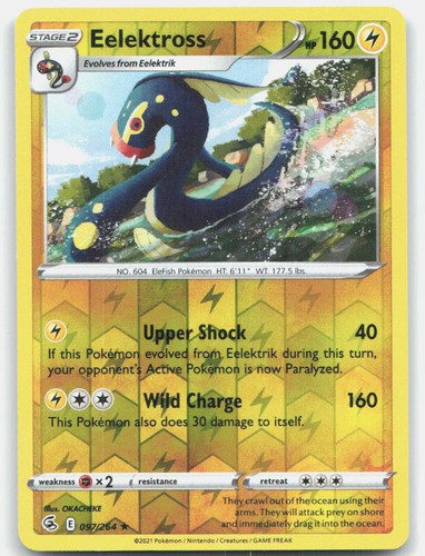 Pokemon TCG Eelektross 097/264 SWSH08: Fusion Strike Reverse Holo NM