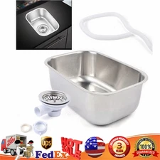 Small Kitchen Rv Caravan Hand Wash Basin Sink For Boat Camper Stainless Steel