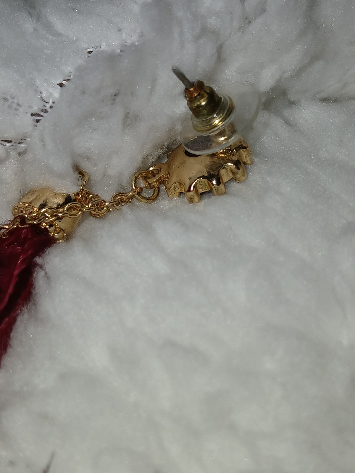 Ruby Red Feather Earrings - image 5