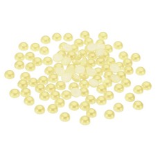 1500Pcs Flatback Pearls Beads, 4mm Flatback Pearls, Yellow