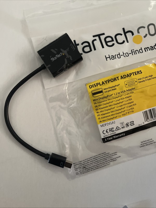 StarTech.com Mini DisplayPort 1.2 to VGA Adapter MDP2VGA2 (20) Pin Male