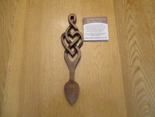 Welsh Wooden Love Spoon - Entwined Heart Symbol