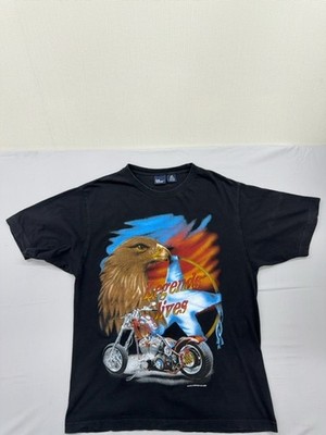 Ink Collection Herren T-Shirt M Black Eagle Motorrad Baumwolle Vintage