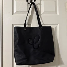 Thirty One 31 Signature Tote NEW Black Smooth pebble with “C” monogram 