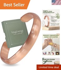 Exquisite Unisex Tibetan Copper Bracelet - 100 Pure  Handcrafted Cuff 6.89"