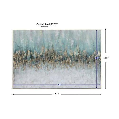 Uttermost Divide Coastal Firwood and Canvas Abstract Hand Painted Art in Blue - Picture 9 of 9