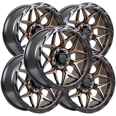 (Set of 5) Lock Off-Road Matrix 22x10 6x135/6x5.5'' -18mm Bronze Wheels Rims