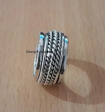 Silver Spinner Ring, Solid 925 Sterling Silver Ring, Fidget Ring, Anxie All size
