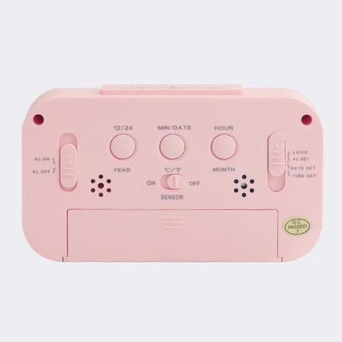 Pink Digital Alarm Clock with LED Display, photo 3