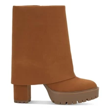 INC Womens Acelina Brown Faux Suede Cuffed Booties 5 Medium (B,M) BHFO 6010