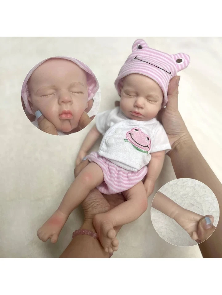 13 Inch Full Body Soft Silicone Bebe Reborn Doll Handmade 3D Painted Skin - Image 2 of 4