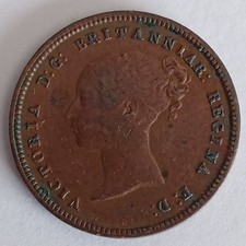 1844 Victoria Half Farthing Nice Grade British Coin.      103