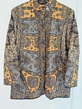 Vintage Nice Club Mimo Moda 100 Wool Light Quilted Paisley Jacket Size M-L