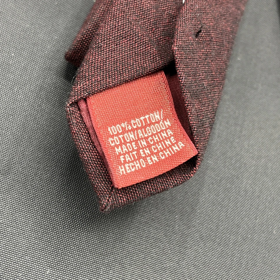 Corbata Original Pingüino Borgoña Ajustada 100% Algodón Foto 2 de 4