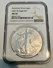 2023 W Burnished $1 Silver Eagle Coin MS70 NGC