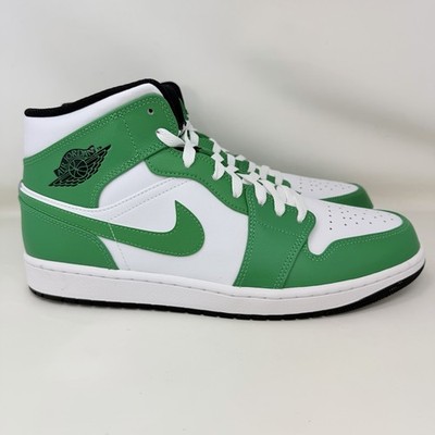 Nike Air Jordan 1 Mid Lucky Green Basketball Shoes Men's Size 12