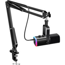 Gaming Microphone Set with Boom Arm Stand Dynamic PC Mic Kit USB XLR Streaming R