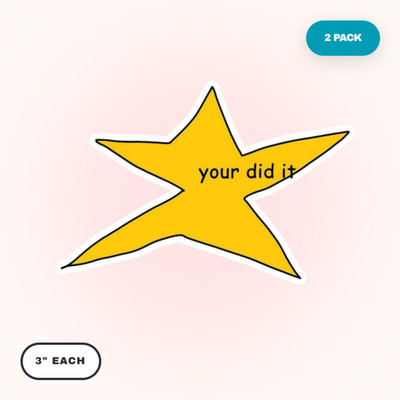 Your Did It Meme Star 2 Pack 3'' Stickers Waterproof Vinyl Laptop Bottle Decal