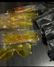 9 Yellow pairs Heart sunglasses Brand New Bachelorette Birthday Party