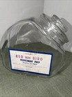 Vintage Red Bird Brand Peppermint Puff Glass Display Jar With Glass Lid — photo 1